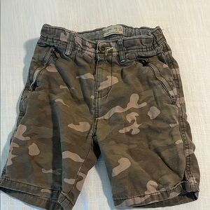 Zara Green and Brown Cargo Shorts